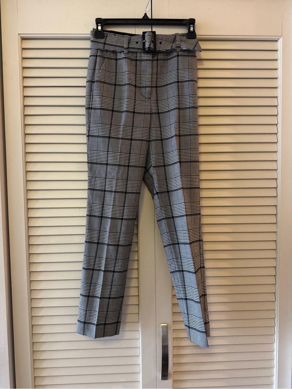 Wilfred Gray Plaid High-Waist Trousers